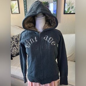 Cocoa Blue Fur Hoodie Size Medium